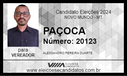 Candidato PAÇOCA 2024 - NOVO MUNDO - Eleições