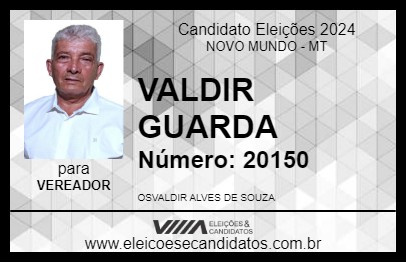 Candidato VALDIR GUARDA 2024 - NOVO MUNDO - Eleições