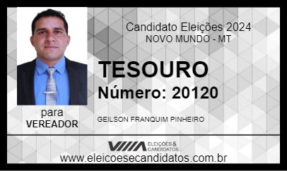 Candidato TESOURO 2024 - NOVO MUNDO - Eleições