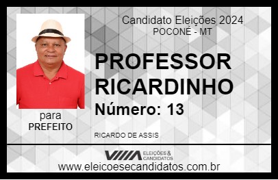 Candidato PROFESSOR  RICARDINHO 2024 - POCONÉ - Eleições