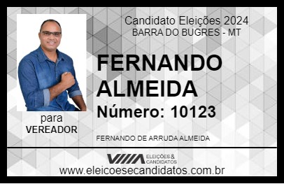 Candidato FERNANDO ALMEIDA 2024 - BARRA DO BUGRES - Eleições