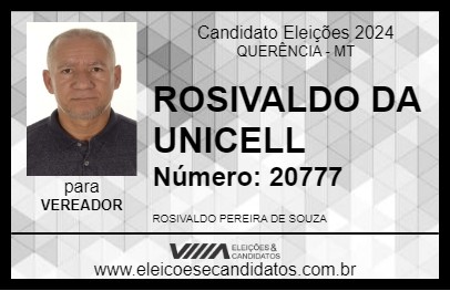 Candidato ROSIVALDO DA UNICELL 2024 - QUERÊNCIA - Eleições