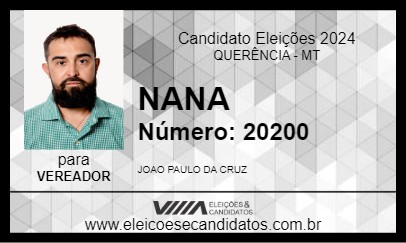 Candidato NANA 2024 - QUERÊNCIA - Eleições