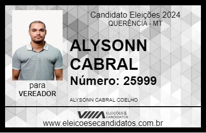 Candidato ALYSONN CABRAL 2024 - QUERÊNCIA - Eleições