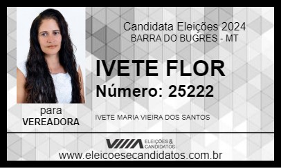 Candidato IVETE FLOR 2024 - BARRA DO BUGRES - Eleições