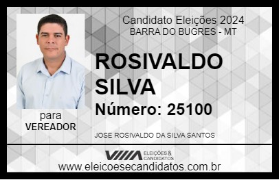 Candidato ROSIVALDO SILVA 2024 - BARRA DO BUGRES - Eleições