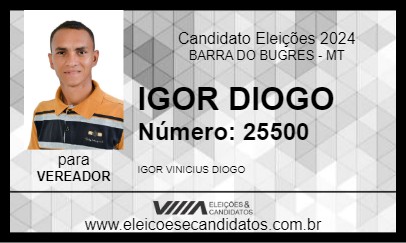 Candidato IGOR DIOGO 2024 - BARRA DO BUGRES - Eleições