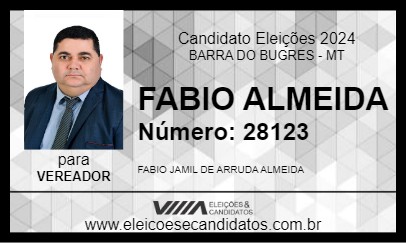 Candidato FABIO ALMEIDA 2024 - BARRA DO BUGRES - Eleições