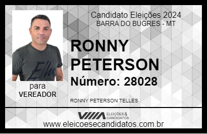 Candidato RONNY PETERSON 2024 - BARRA DO BUGRES - Eleições