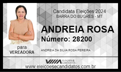 Candidato ANDREIA ROSA 2024 - BARRA DO BUGRES - Eleições