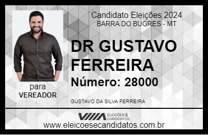 Candidato DR GUSTAVO FERREIRA 2024 - BARRA DO BUGRES - Eleições