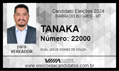 Candidato TANAKA 2024 - BARRA DO BUGRES - Eleições