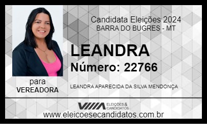 Candidato LEANDRA 2024 - BARRA DO BUGRES - Eleições