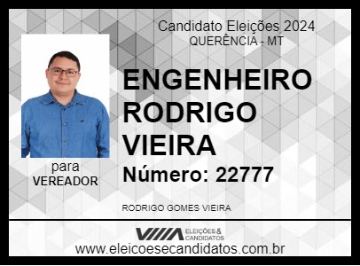 Candidato ENGENHEIRO RODRIGO VIEIRA 2024 - QUERÊNCIA - Eleições