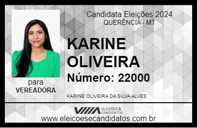 Candidato KARINE OLIVEIRA 2024 - QUERÊNCIA - Eleições