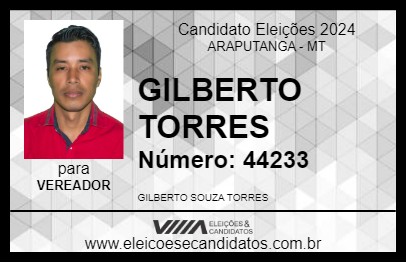 Candidato GILBERTO TORRES 2024 - ARAPUTANGA - Eleições