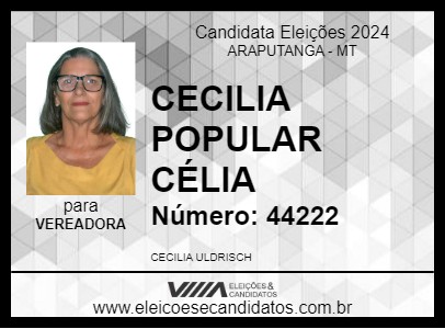 Candidato CECILIA POPULAR CÉLIA 2024 - ARAPUTANGA - Eleições