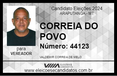 Candidato CORREIA DO POVO 2024 - ARAPUTANGA - Eleições