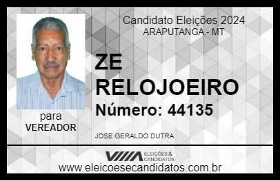 Candidato ZE RELOJOEIRO 2024 - ARAPUTANGA - Eleições