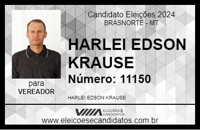 Candidato HARLEI EDSON KRAUSE 2024 - BRASNORTE - Eleições