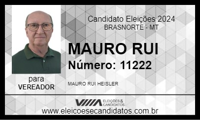 Candidato MAURO RUI 2024 - BRASNORTE - Eleições