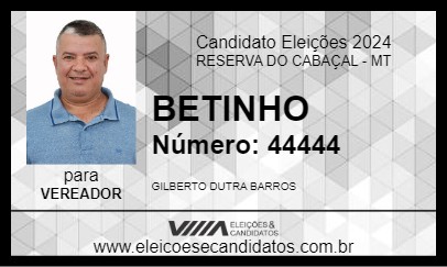 Candidato BETINHO 2024 - RESERVA DO CABAÇAL - Eleições