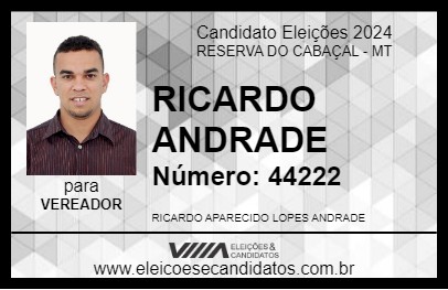 Candidato RICARDO ANDRADE 2024 - RESERVA DO CABAÇAL - Eleições