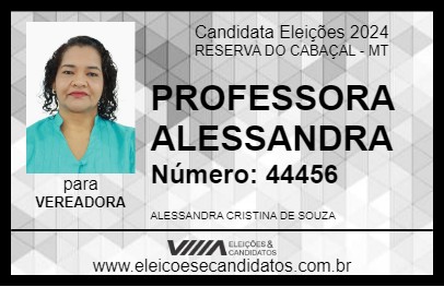 Candidato PROFESSORA ALESSANDRA 2024 - RESERVA DO CABAÇAL - Eleições