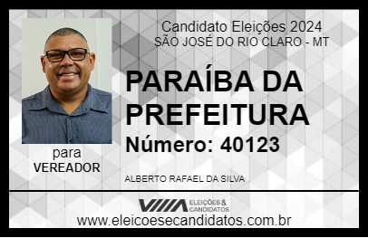 Candidato PARAÍBA DA AMBULÂNCIA 2024 - SÃO JOSÉ DO RIO CLARO - Eleições