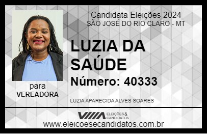 Candidato LUZIA DA SAÚDE 2024 - SÃO JOSÉ DO RIO CLARO - Eleições