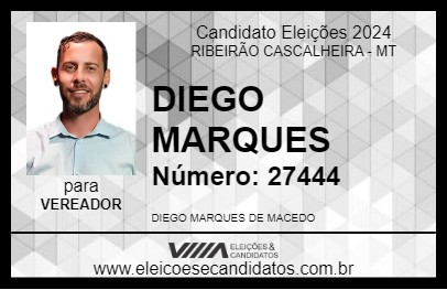 Candidato DIEGO MARQUES 2024 - RIBEIRÃO CASCALHEIRA - Eleições