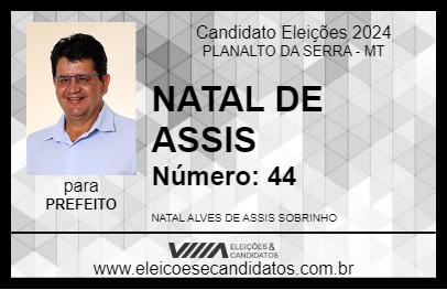 Candidato NATAL DE ASSIS 2024 - PLANALTO DA SERRA - Eleições