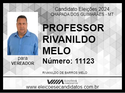 Candidato PROFESSOR RIVANILDO MELO 2024 - CHAPADA DOS GUIMARÃES - Eleições