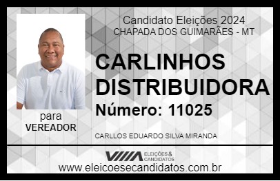 Candidato CARLINHOS DISTRIBUIDORA 2024 - CHAPADA DOS GUIMARÃES - Eleições