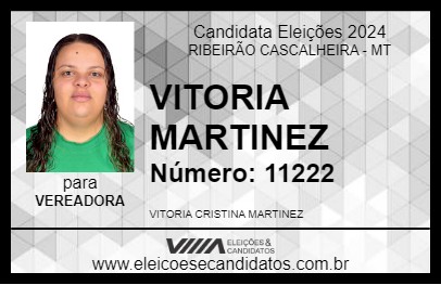 Candidato VITORIA MARTINEZ 2024 - RIBEIRÃO CASCALHEIRA - Eleições