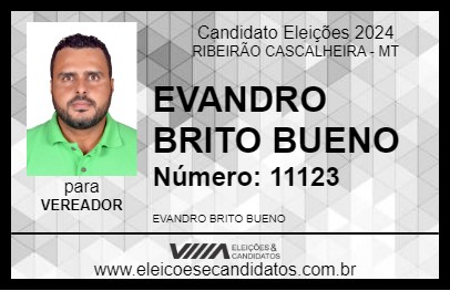 Candidato EVANDRO BRITO BUENO 2024 - RIBEIRÃO CASCALHEIRA - Eleições