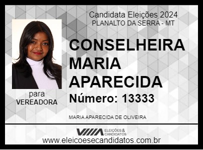 Candidato CONSELHEIRA MARIA APARECIDA 2024 - PLANALTO DA SERRA - Eleições