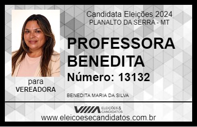 Candidato PROFESSORA BENEDITA 2024 - PLANALTO DA SERRA - Eleições