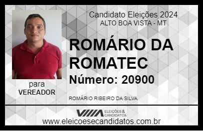 Candidato ROMÁRIO DA ROMATEC 2024 - ALTO BOA VISTA - Eleições