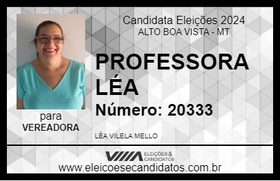 Candidato PROFESSORA LÉA 2024 - ALTO BOA VISTA - Eleições