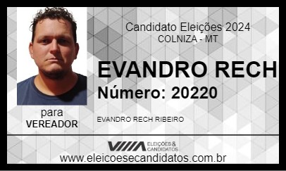 Candidato EVANDRO RECH 2024 - COLNIZA - Eleições