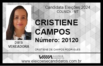 Candidato CRISTIENE CAMPOS 2024 - COLNIZA - Eleições