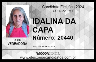 Candidato IDALINA DA CAPA 2024 - COLNIZA - Eleições