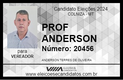 Candidato PROF ANDERSON 2024 - COLNIZA - Eleições