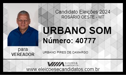 Candidato URBANO SOM  2024 - ROSÁRIO OESTE - Eleições