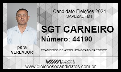 Candidato SGT CARNEIRO 2024 - SAPEZAL - Eleições