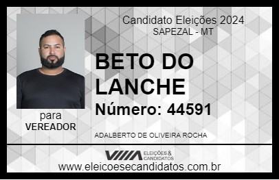 Candidato BETO DO LANCHE 2024 - SAPEZAL - Eleições