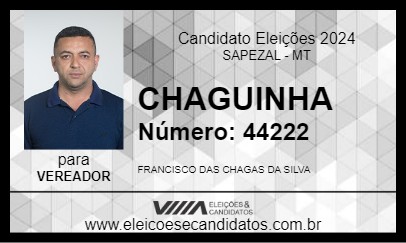 Candidato CHAGUINHA 2024 - SAPEZAL - Eleições