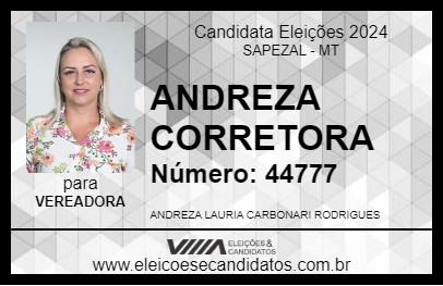 Candidato ANDREZA CORRETORA 2024 - SAPEZAL - Eleições