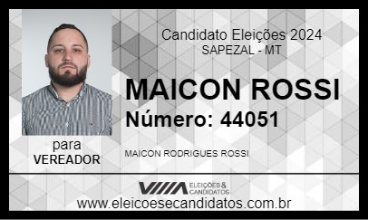 Candidato MAICON ROSSI 2024 - SAPEZAL - Eleições